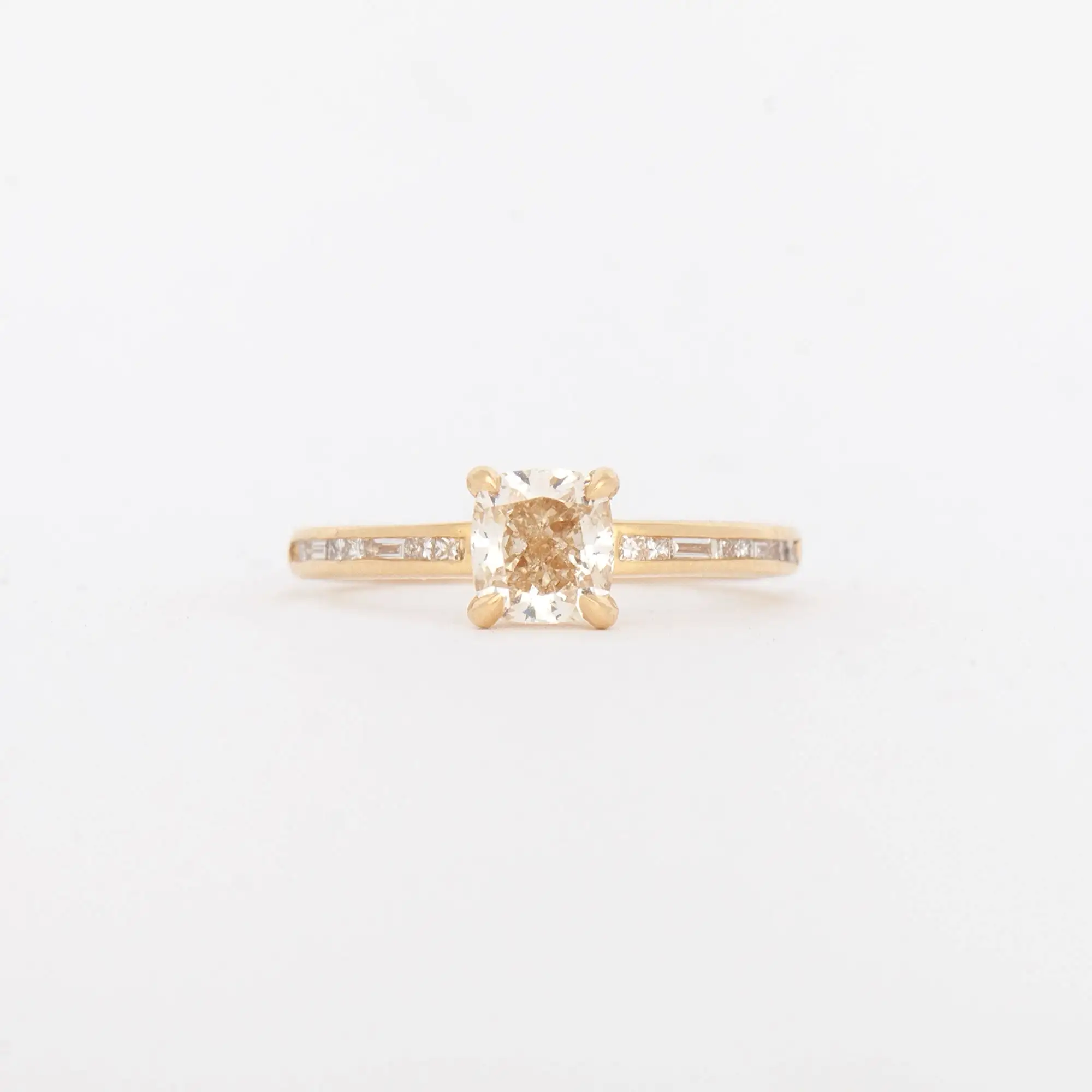 1.03 ct Champagne Cushion Portico Solitaire