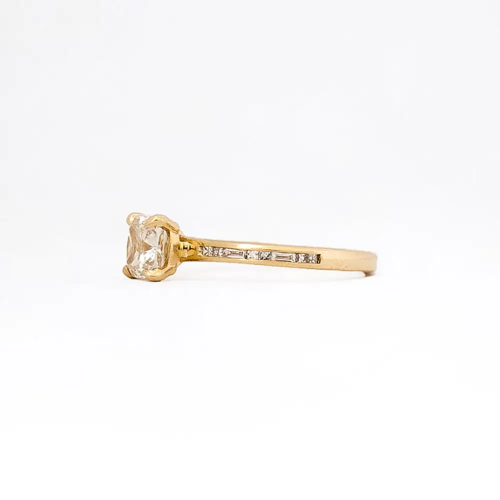 1.03 ct Champagne Cushion Portico Solitaire