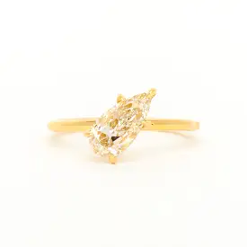 1.28 ct Tilted Pear Vault Five-Prong Solitaire