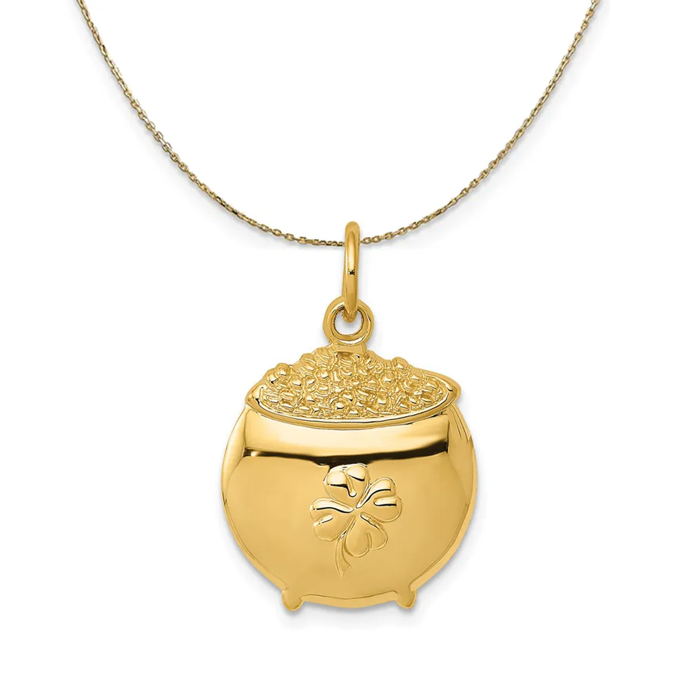 14k Yellow Gold Pot of Gold Necklace