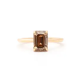 2.22 ct Emerald-Cut Champagne Diamond Bea Solitaire