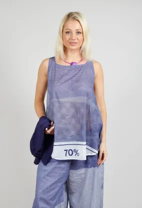 A-Line Cotton Vest Top in Azur Print