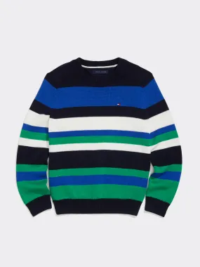 Adaptive Boys Stripe Crewneck Sweater | Adaptive Sweatshirts & Hoodies | Tommy Hilfiger