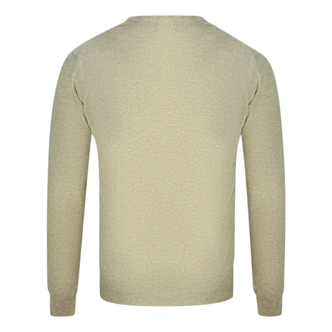 Aquascutum Check A Logo Beige V-Neck Jumper