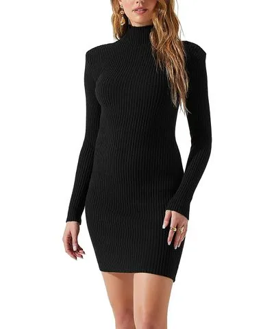 Astr The Label Gwendolyn Womens Turtleneck Mini Sweaterdress