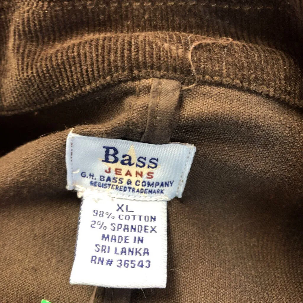 BASS JEANS BROWN CORD JACKET SIZE X LARGE TCC