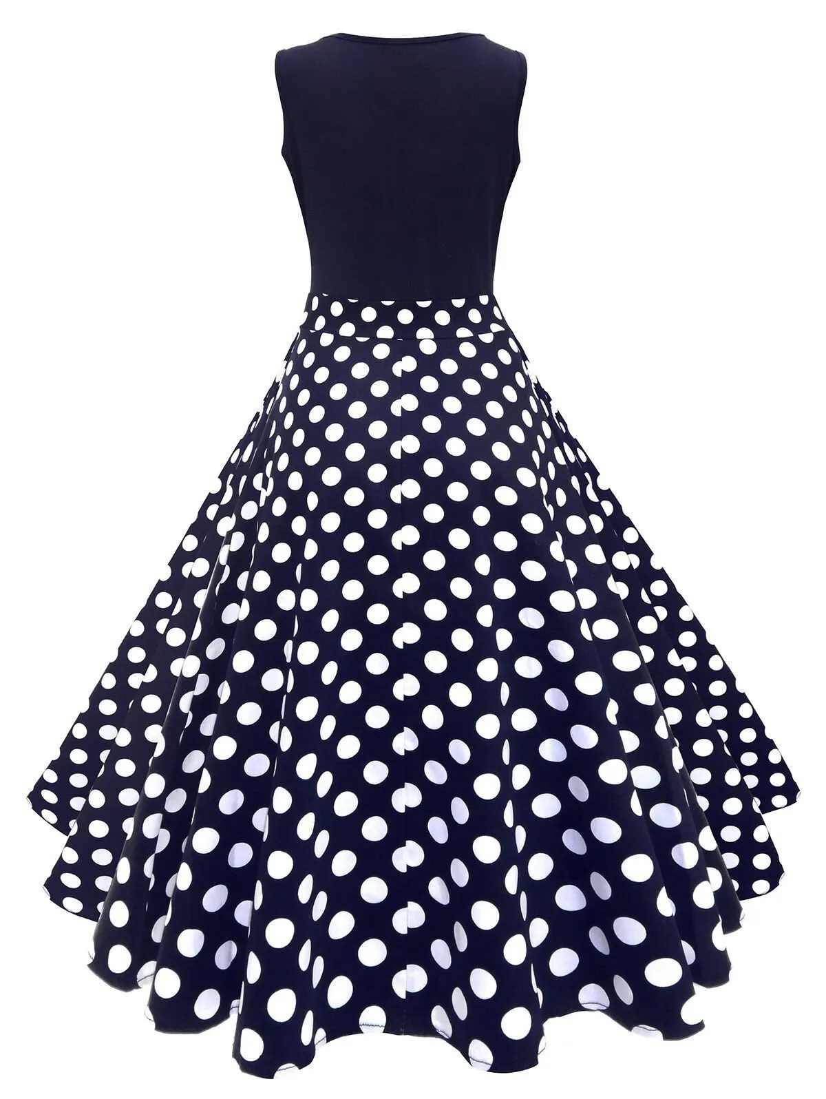 Black 1950s Floral Plus Size Swing Dress