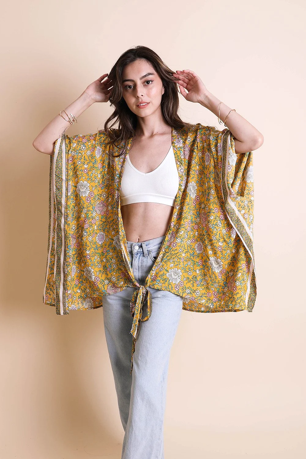 Blossom Tie Front Kimono Wrap