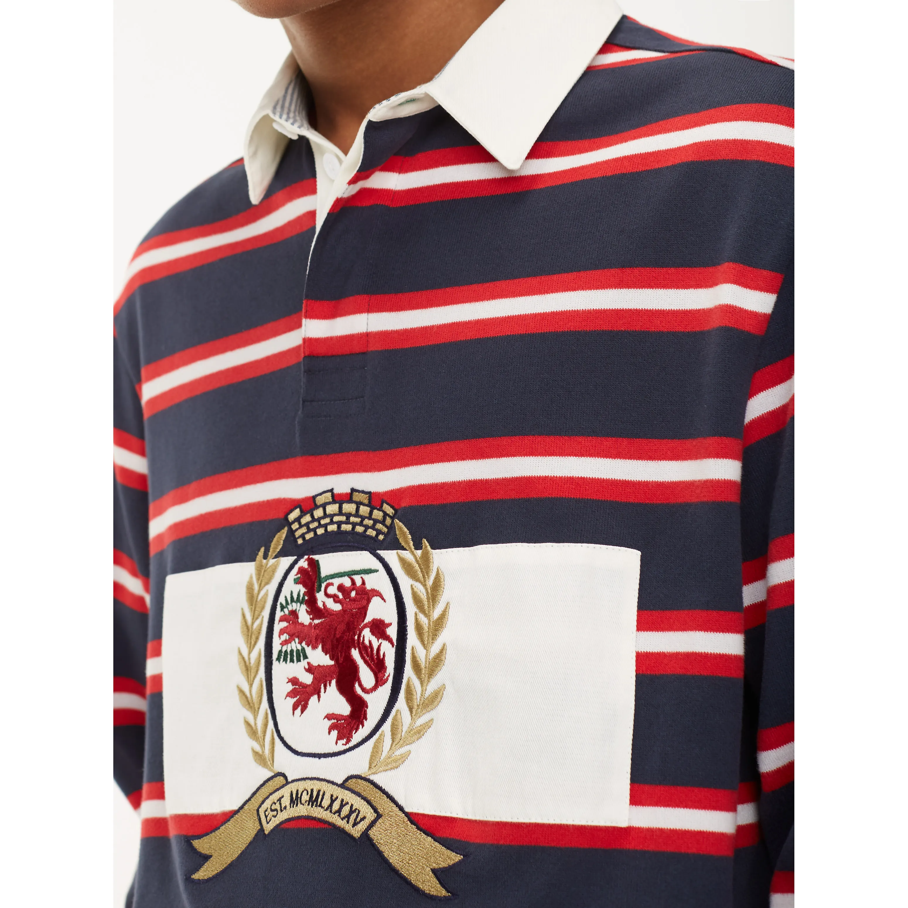 Blue Crest Stripe Rugby Shirt | Sweatshirts & Hoodies | Tommy Hilfiger