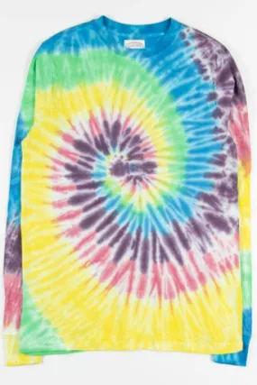 Bright Rainbow Swirl Tie Dye Long Sleeve Tee