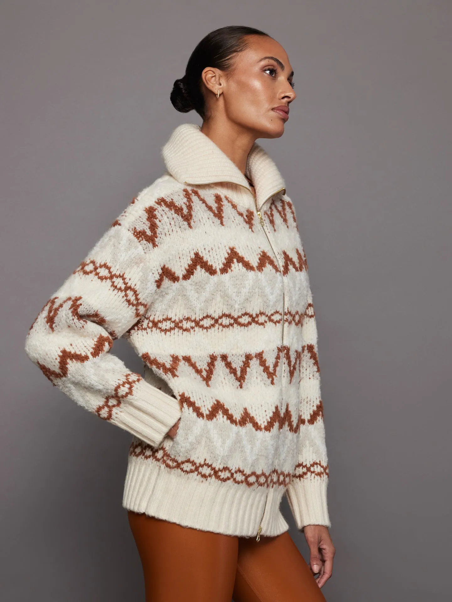 Brooke Fairisle Knit Jacket - Whitecap Mountain Fairisle