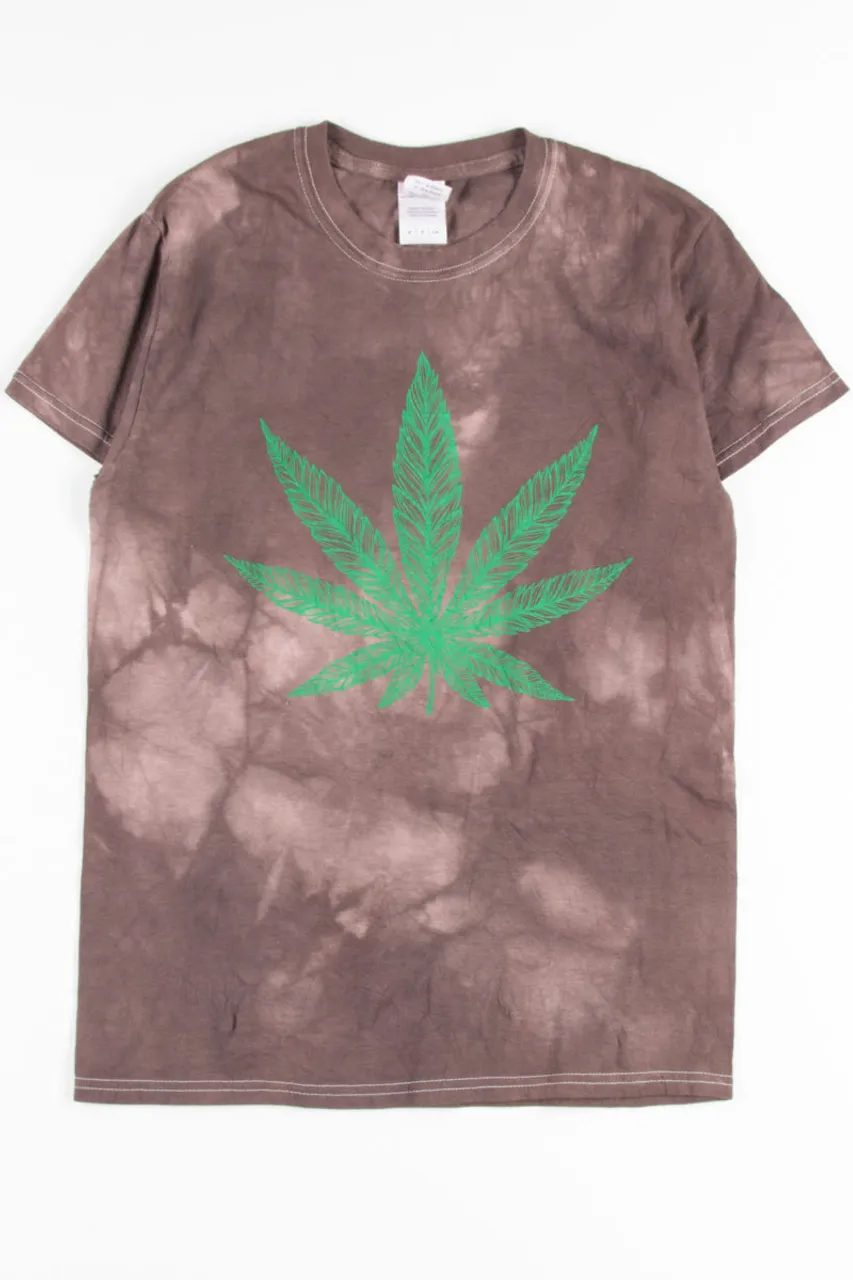 Brown Weed Tie Dye Tee