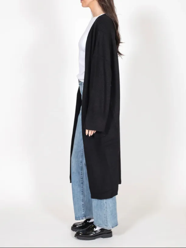 BRUNETTE THE LABEL Matilda Ribbed Knit Maxi Cardigan