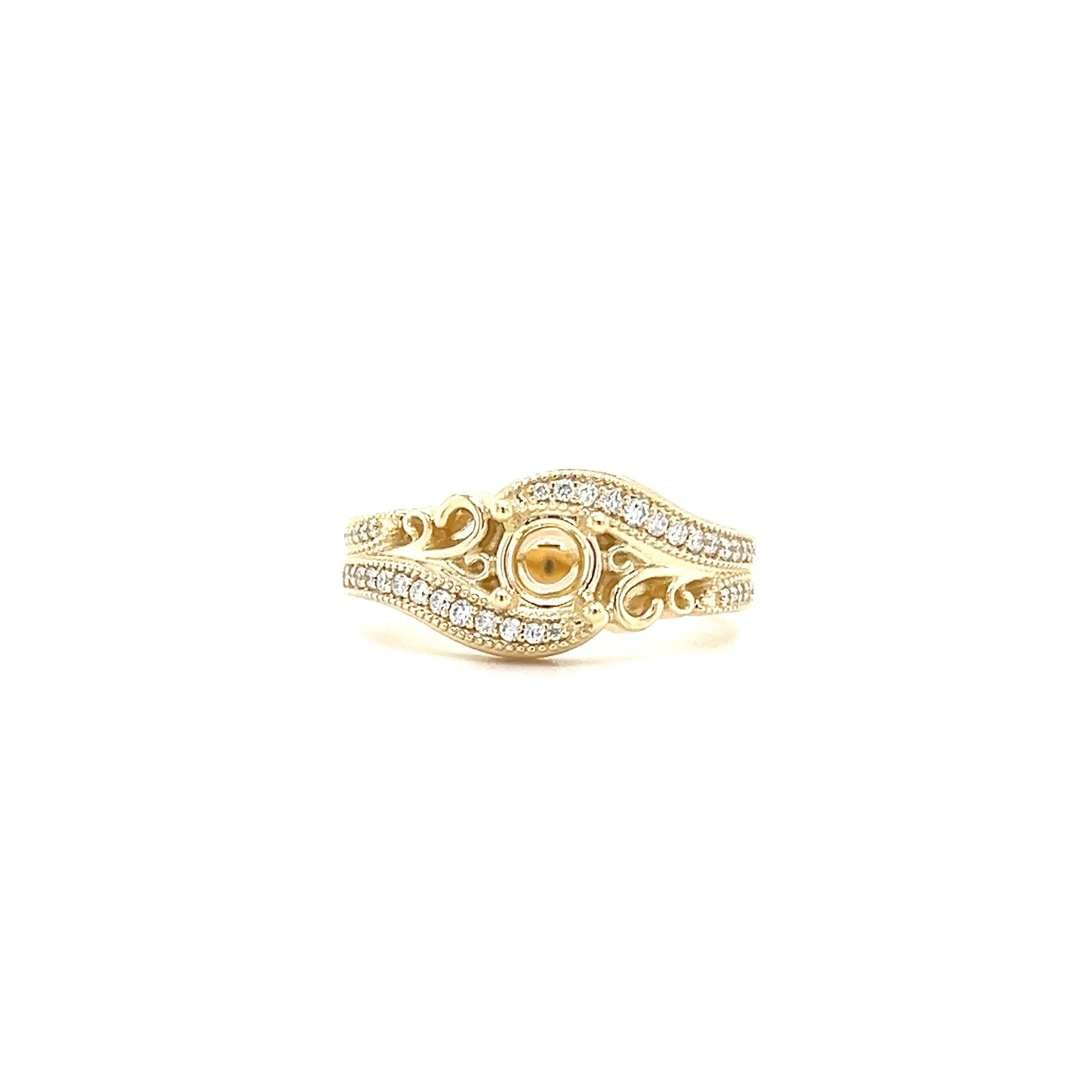 Bypass Ring Setting with 0.2ctw of Diamonds in 14K Yellow Gold