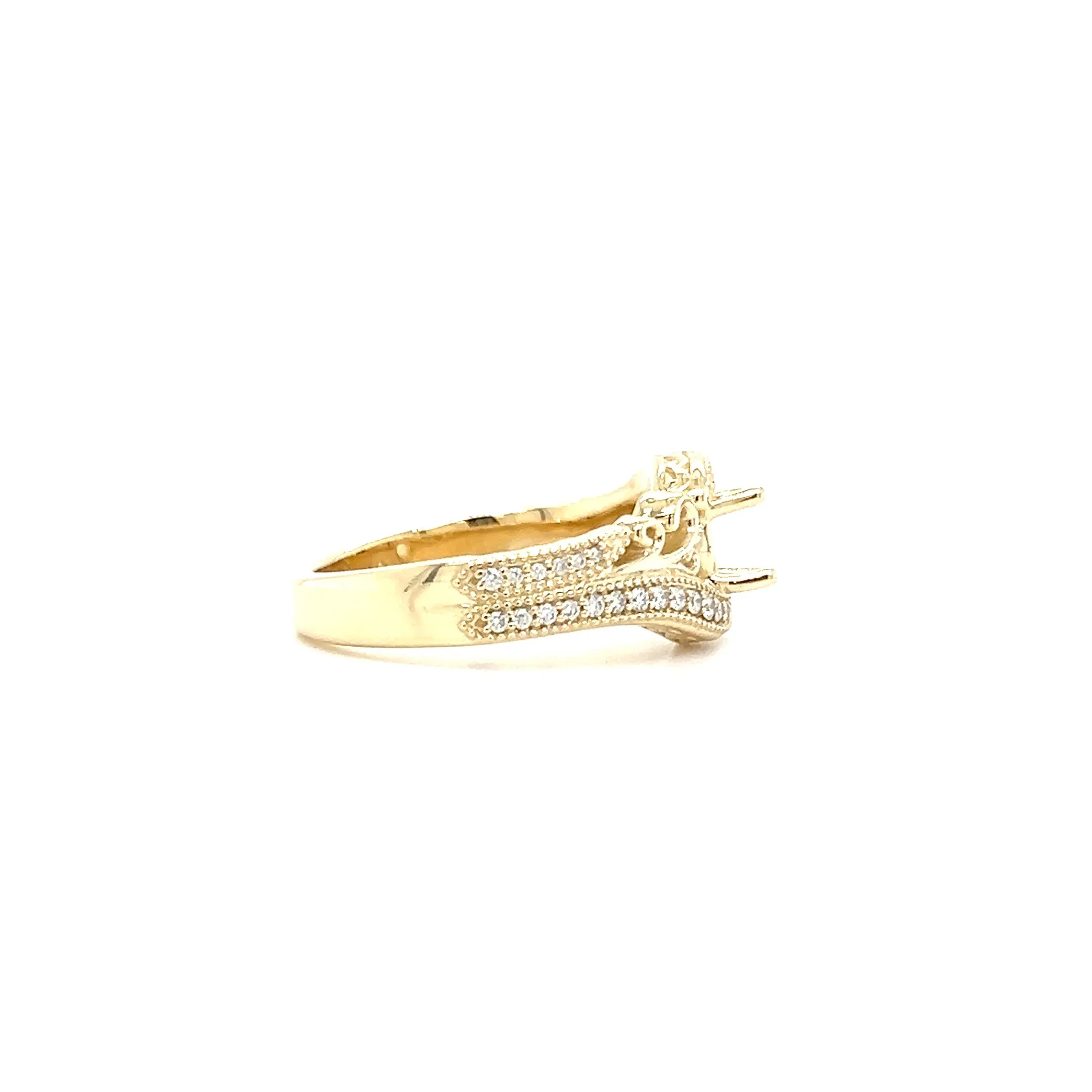 Bypass Ring Setting with 0.2ctw of Diamonds in 14K Yellow Gold