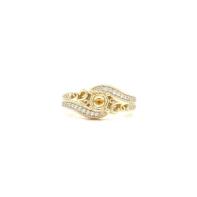 Bypass Ring Setting with 0.2ctw of Diamonds in 14K Yellow Gold