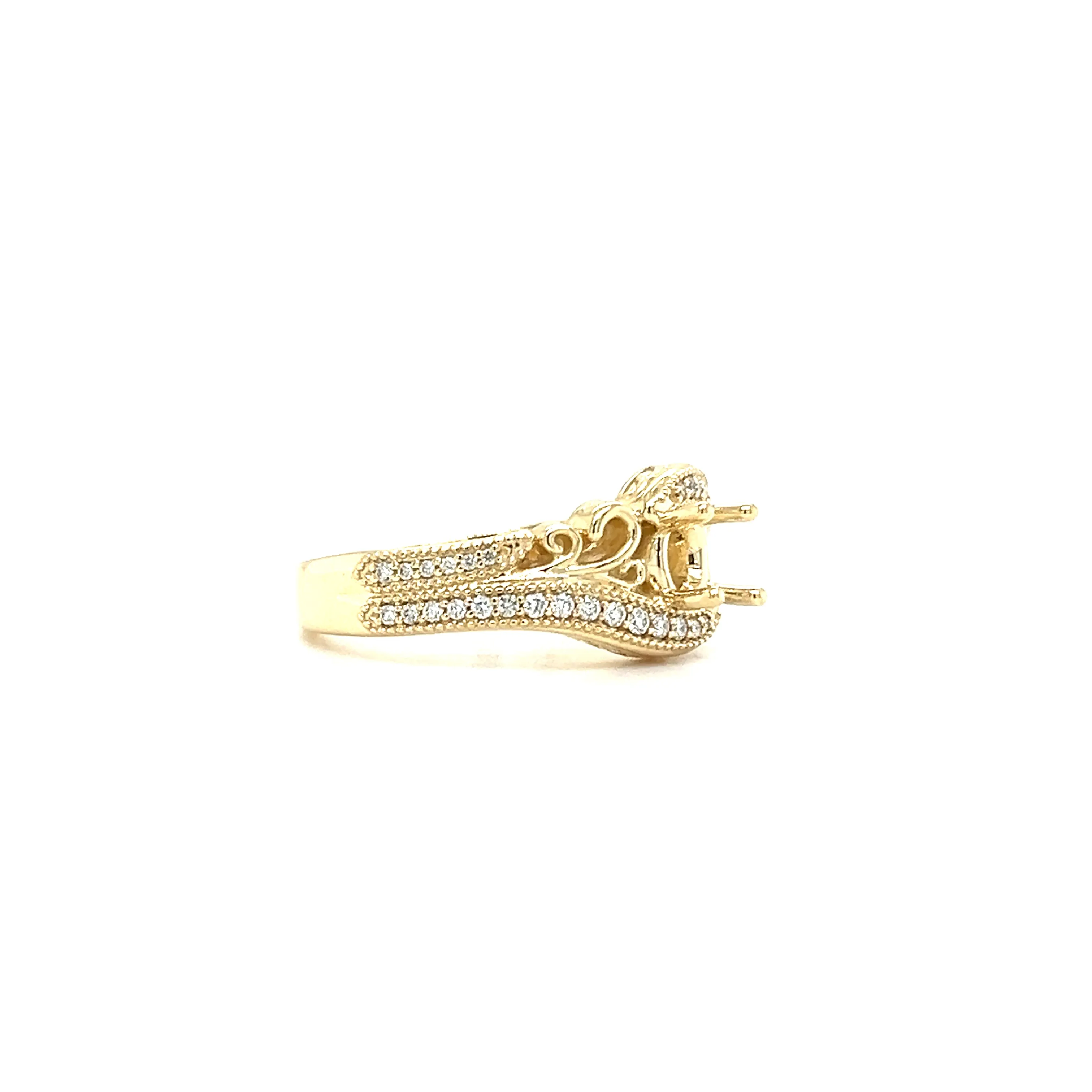 Bypass Ring Setting with 0.2ctw of Diamonds in 14K Yellow Gold