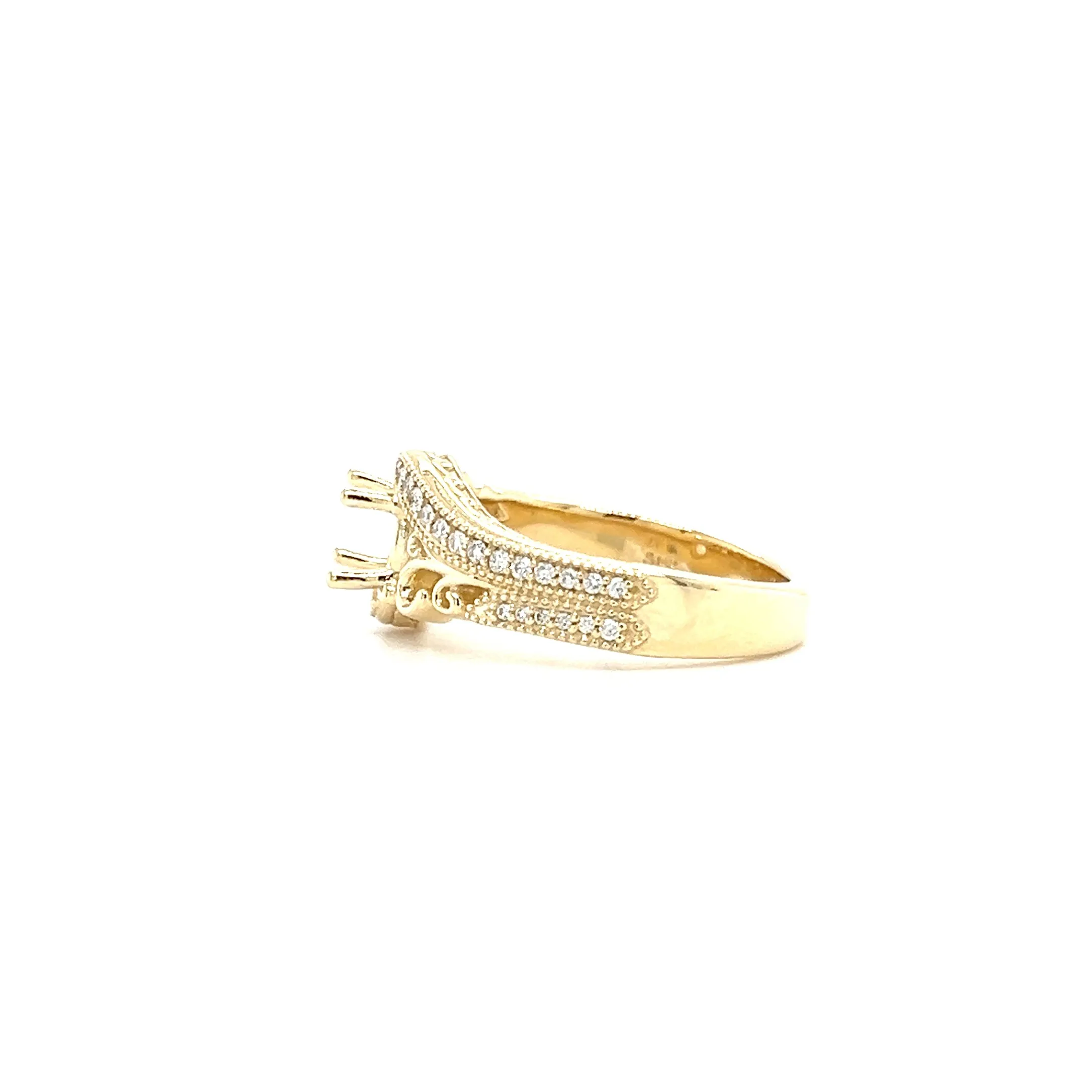 Bypass Ring Setting with 0.2ctw of Diamonds in 14K Yellow Gold