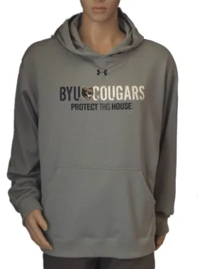 BYU Cougars Under Armour Gray Protect This House LS Hoodie Sweatshirt (L)