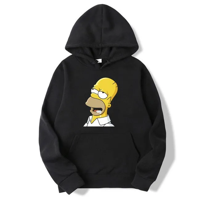 Casual The Simpsons Print Hip Hop long Sleeve Men's and Women's Funny hoodie Harajuku Sweatshirt Top