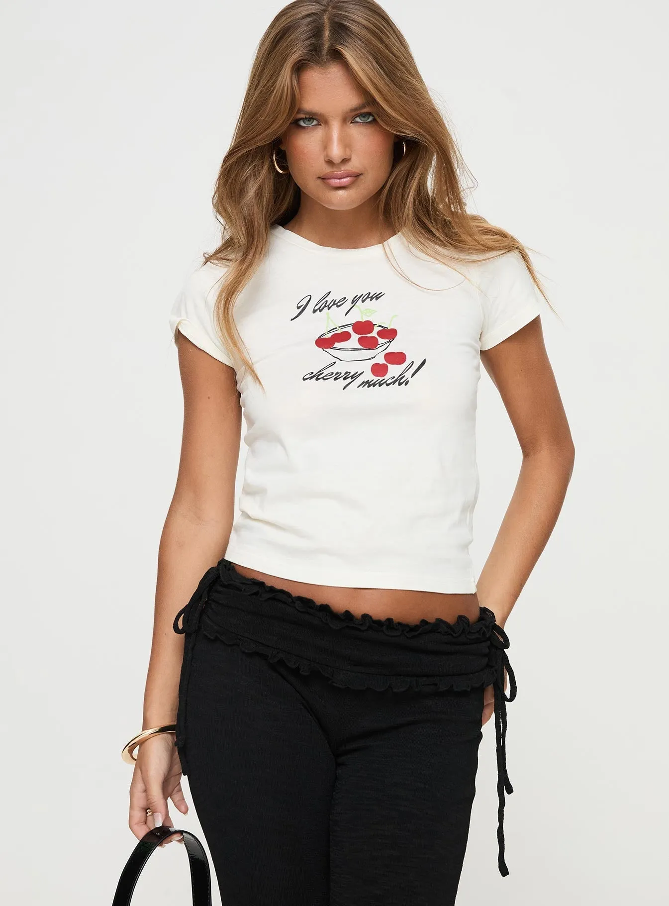 Cherry Much Tee White