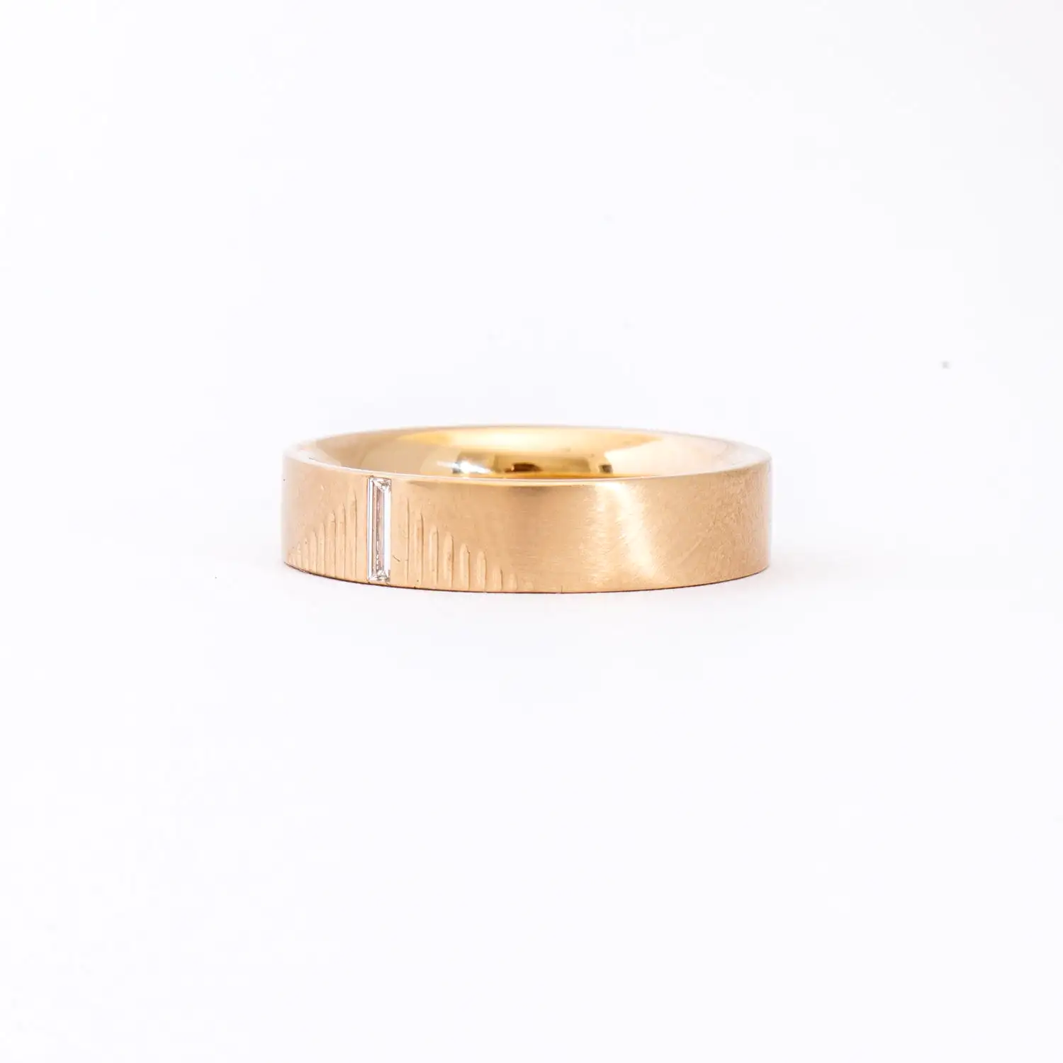 Classic Baguette Band + Custom Pyramid Engraving