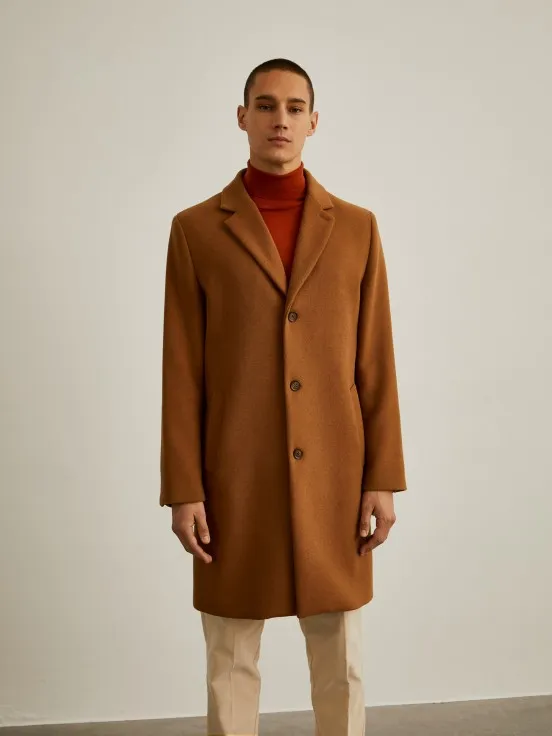 Classic wool blend overcoat