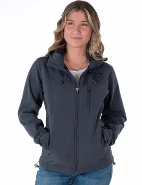 Cowgirl Tuff Womens Stretch Charcoal Nylon Softshell Jacket