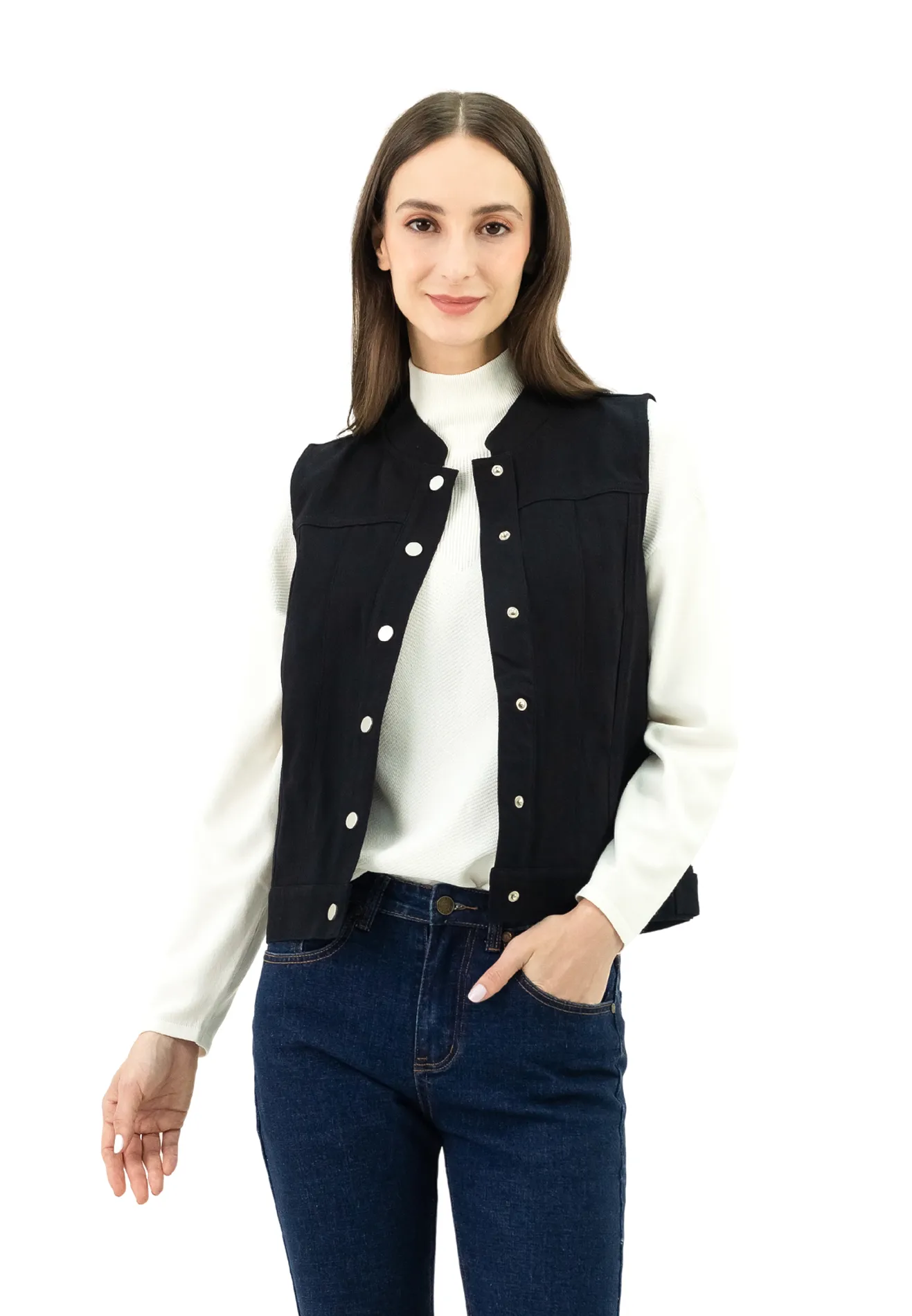 DAISY BY VOIR Buckled Denim Vest