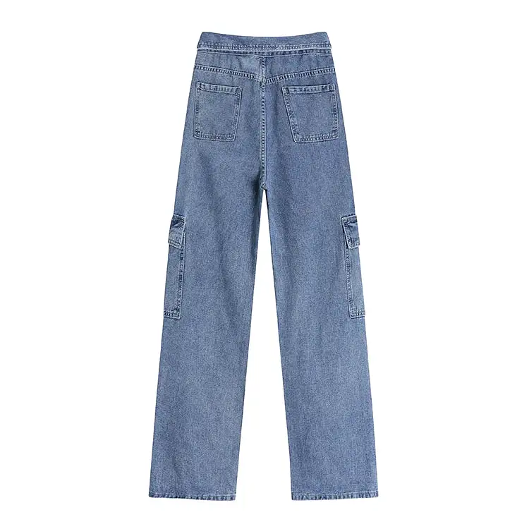 Denim Waist Flap Jeans