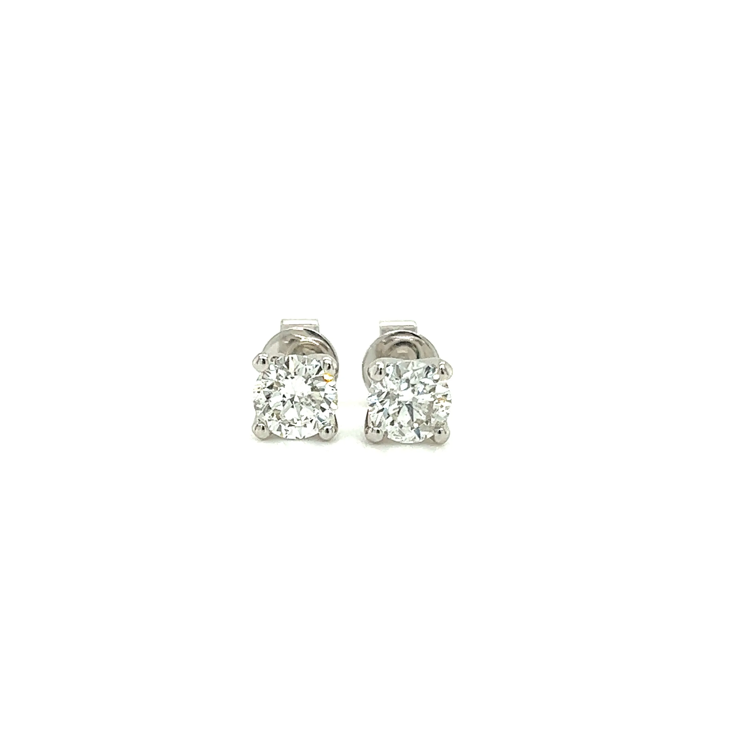 Diamond Stud Earrings with 1ctw of Diamonds in 14K White Gold