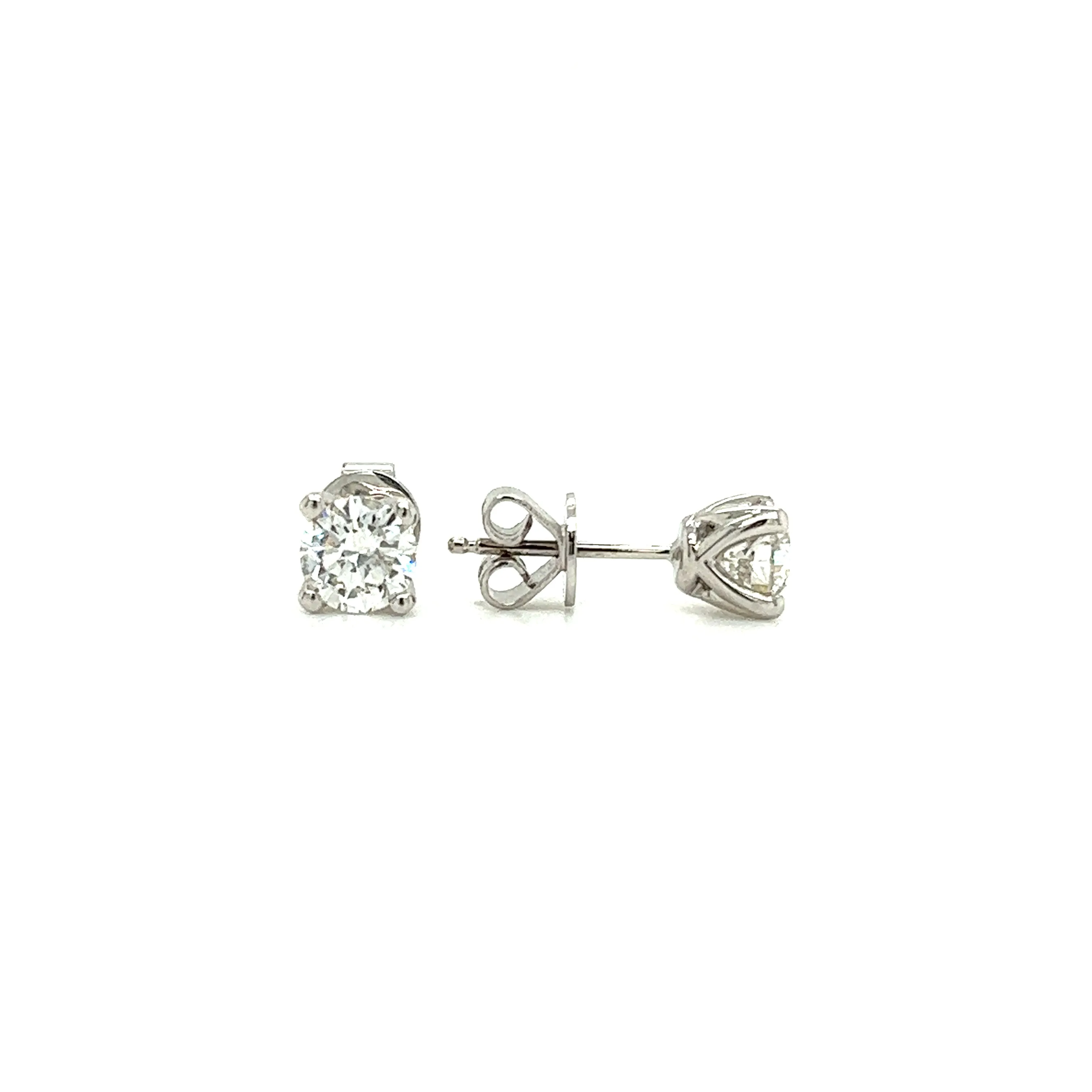 Diamond Stud Earrings with 1ctw of Diamonds in 14K White Gold