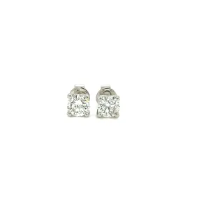 Diamond Stud Earrings with 1ctw of Diamonds in 14K White Gold