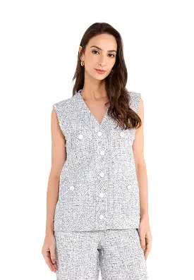 ELLE Apparel Sleeveless Tweed Vest