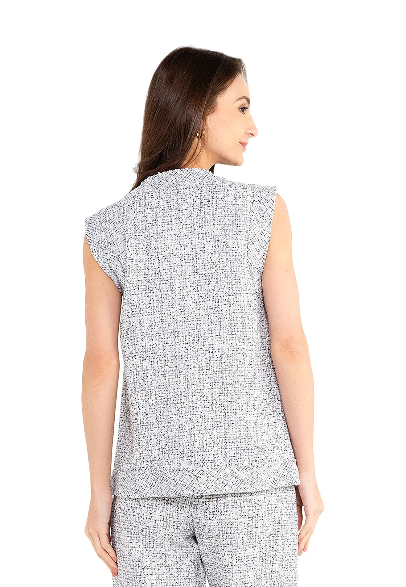 ELLE Apparel Sleeveless Tweed Vest