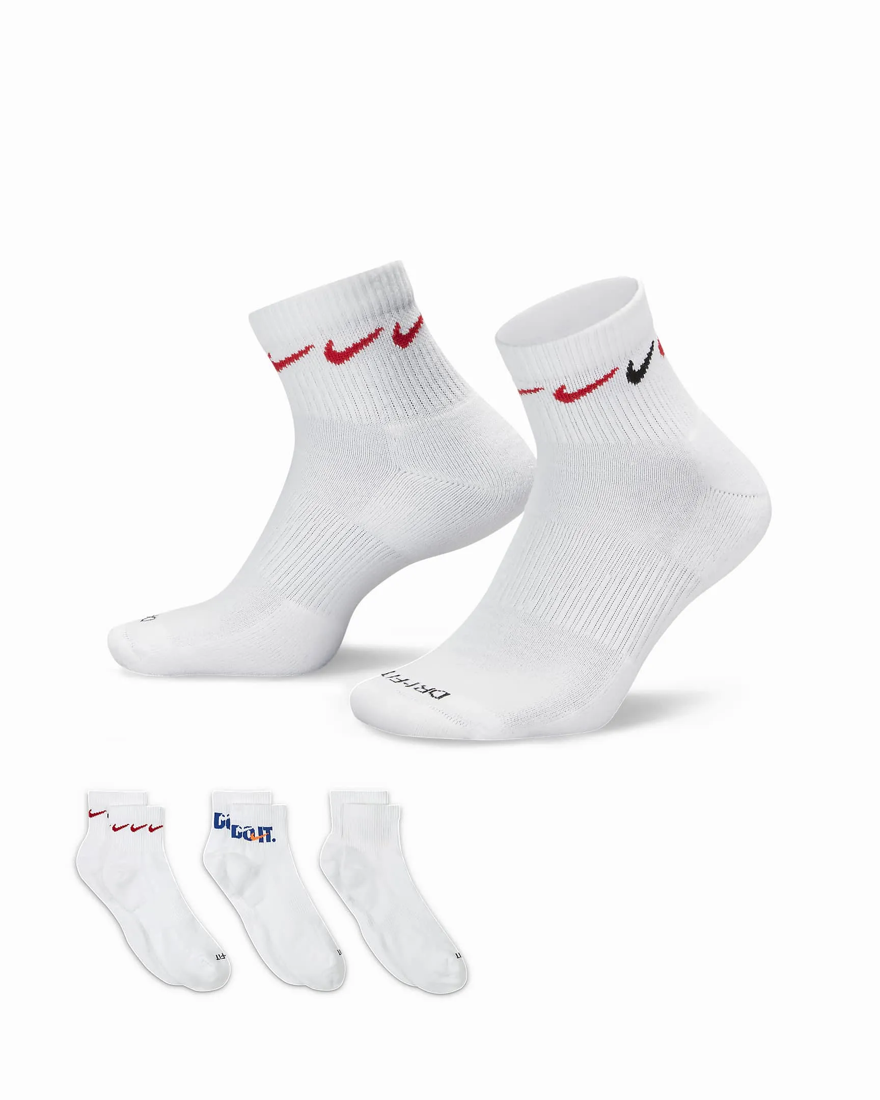 Everyday Plus Cushioned Training Ankle Socks (3 Pairs)