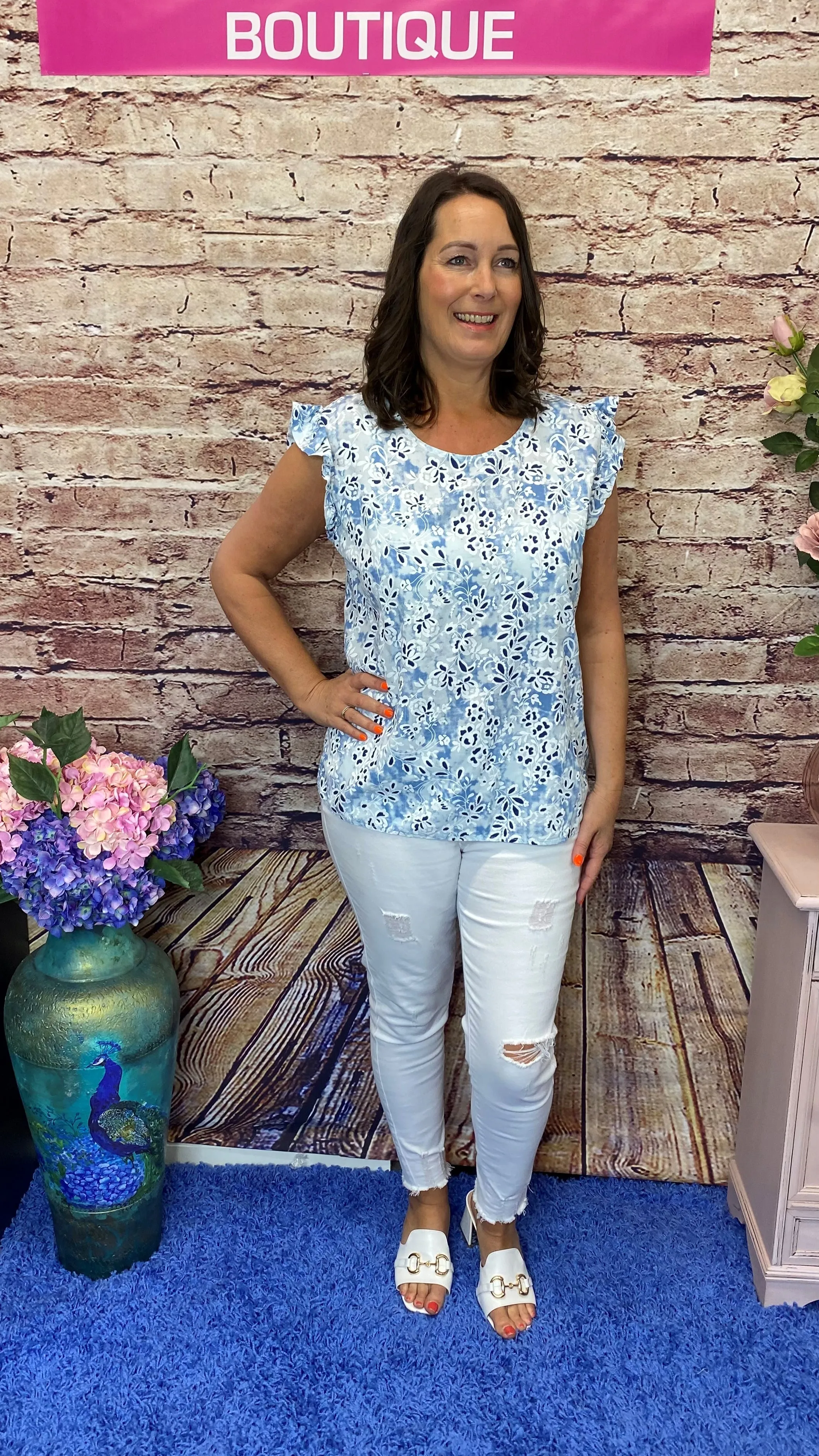 FREDA Floral Frill Top