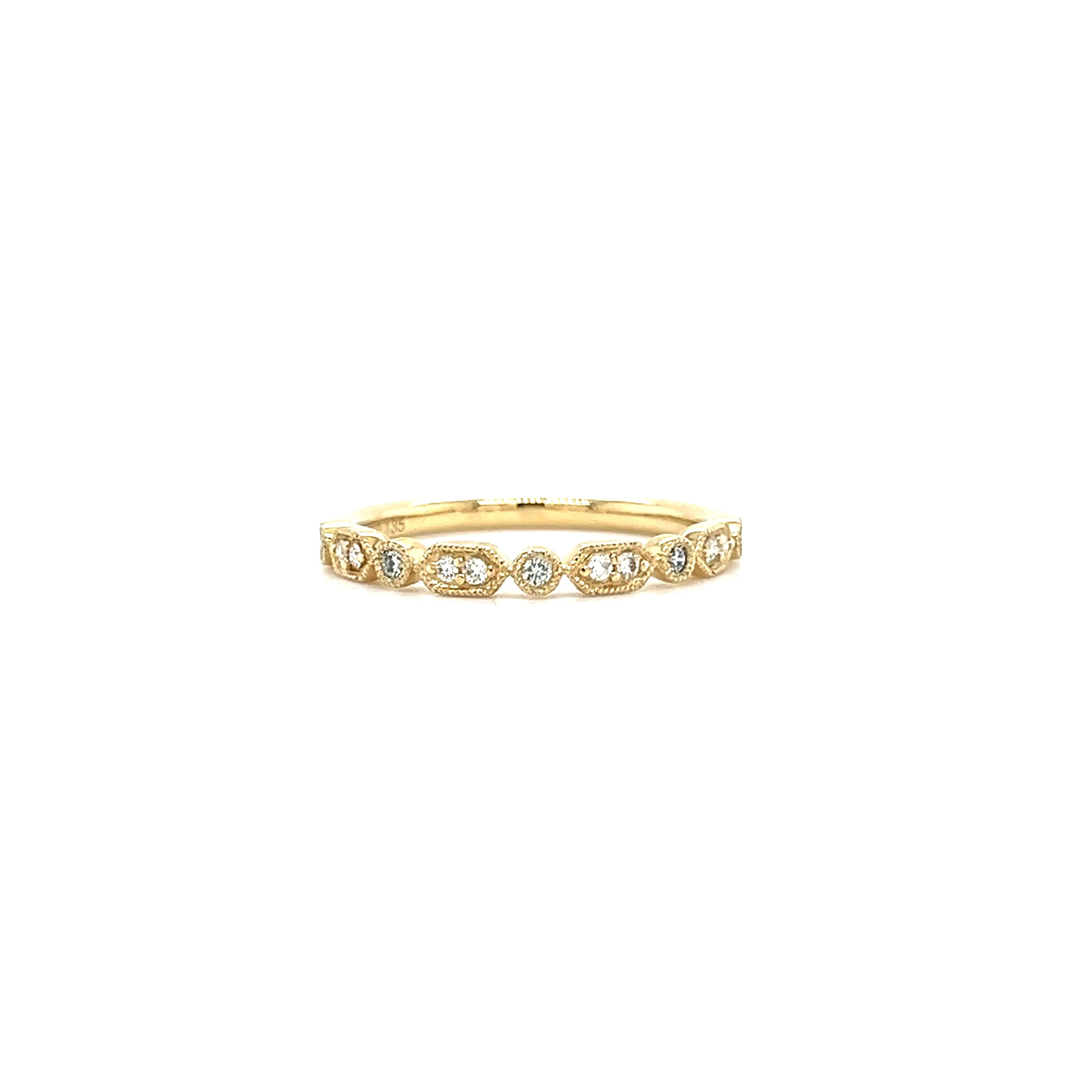 Geometric Diamond Ring with 0.12 ctw of Diamonds in 14K Yellow Gold