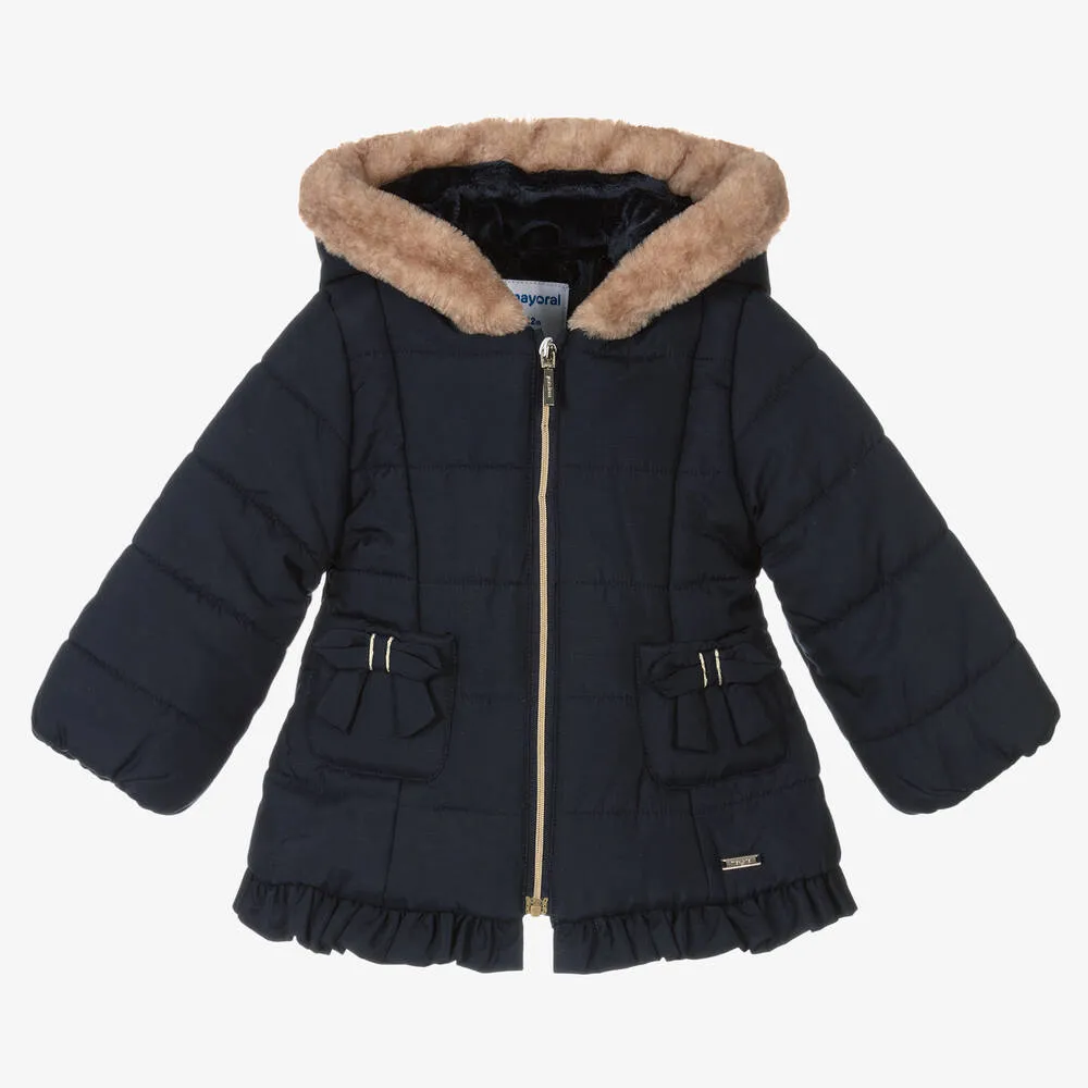 Girls Blue Puffer Coat