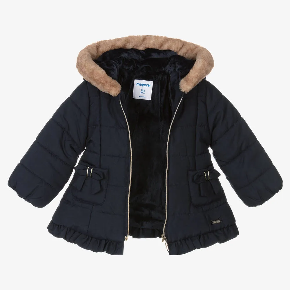 Girls Blue Puffer Coat