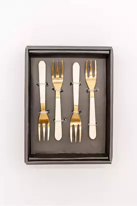 Gold Cocktail Forks - Set of 4