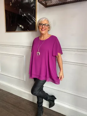 Grape Layered Chiffon Blouse Gail