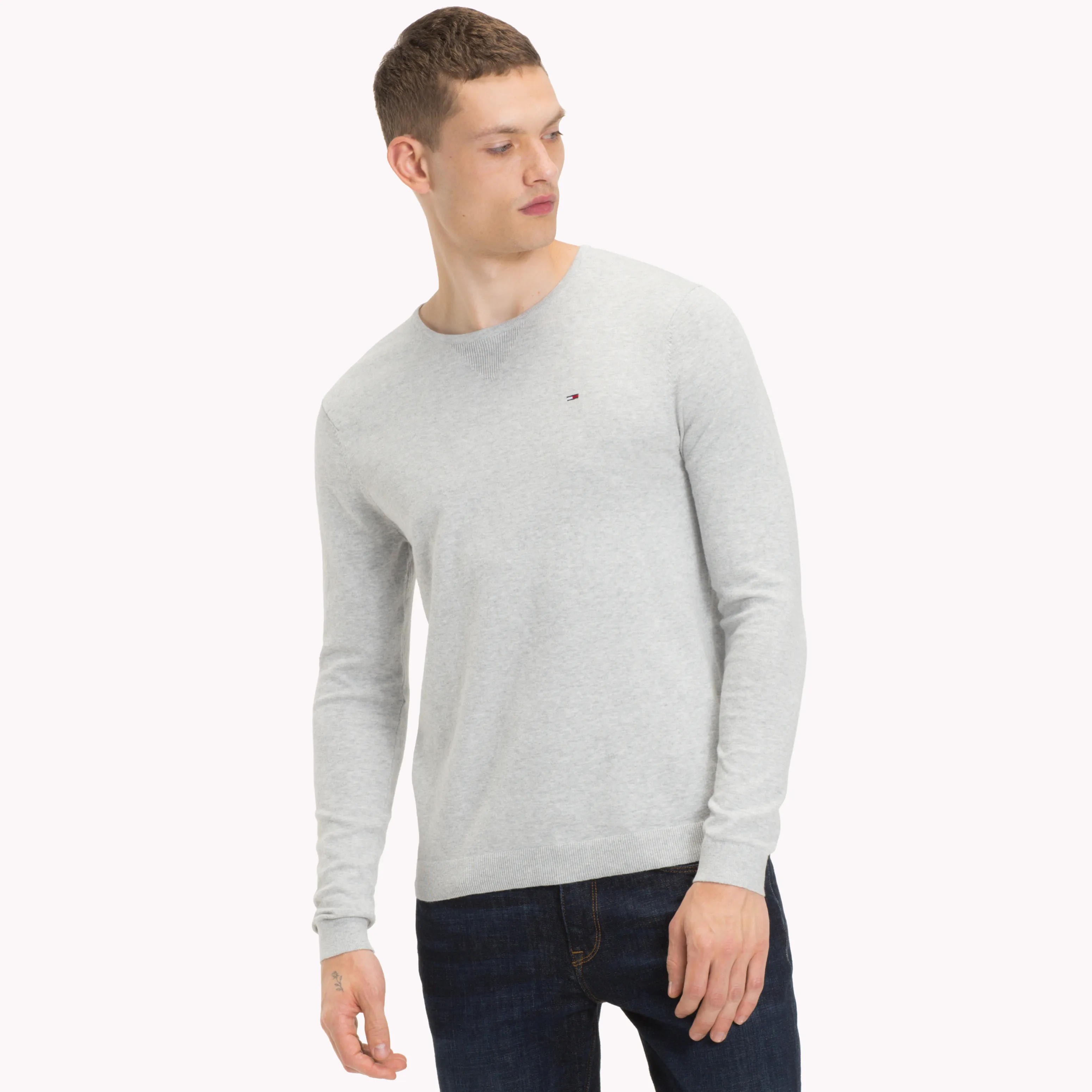 Grey Crew Neck Jumper | Sweatshirts & Hoodies | Tommy Hilfiger