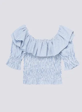 Habitual Kids Smocked Ruffle Sleeve Top