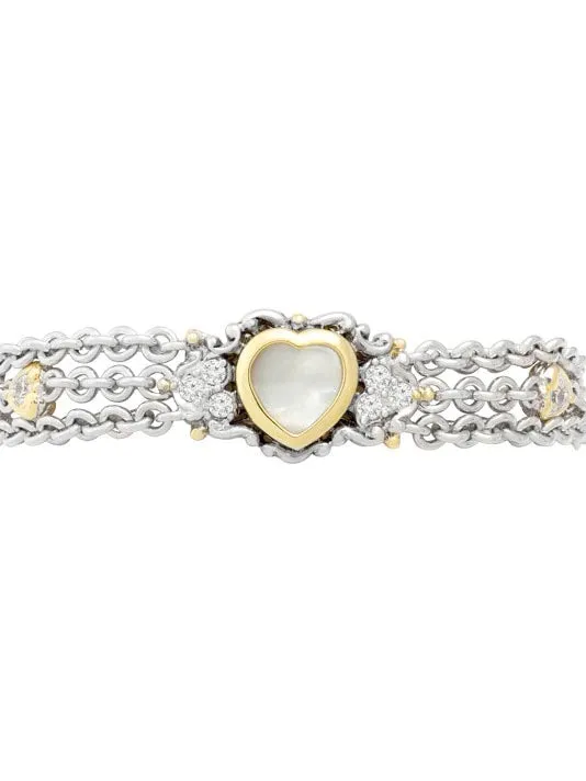 Heart Collection Mother of Pearl Triple Chain Bracelet by John Medeiros