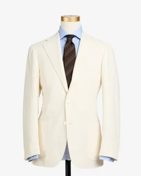 HIGH TWIST WOOL/COTTON GABARDINE SPORT COAT CREAM