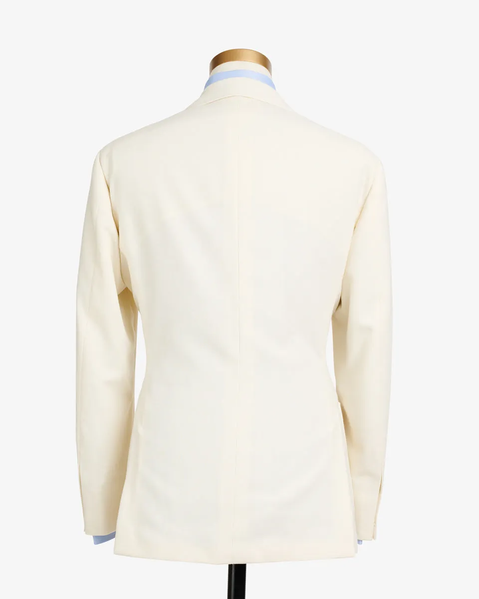 HIGH TWIST WOOL/COTTON GABARDINE SPORT COAT CREAM