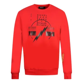 Hoodies & Sweatshirts | Deep Space Logo Red Sweatshirt | Diesel