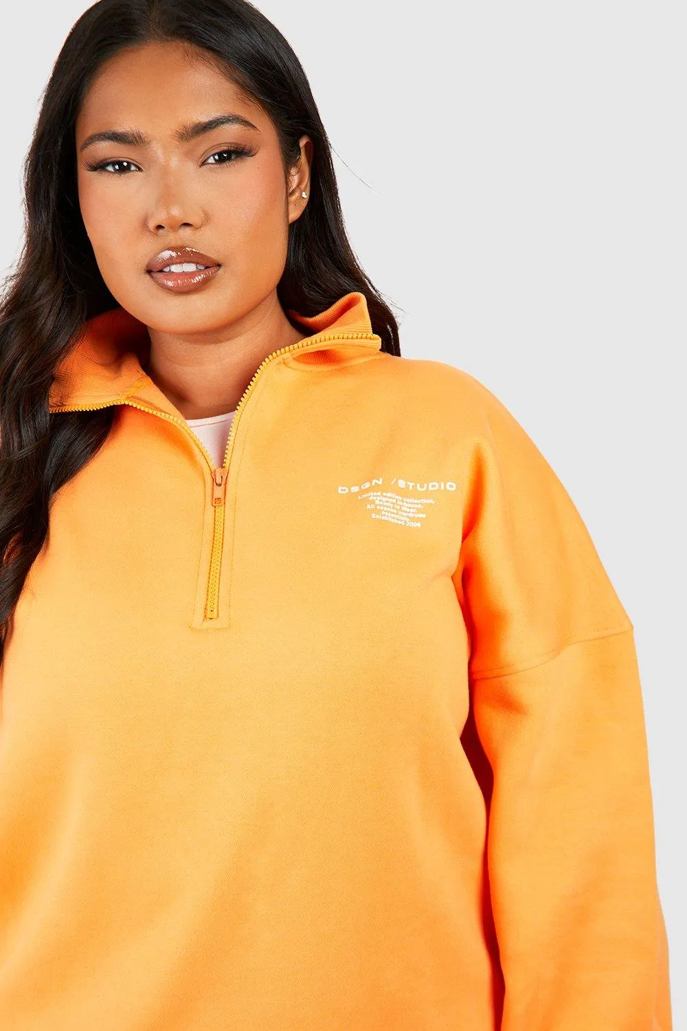 Hoodies & Sweatshirts | Plus Dsgn Studio Half Zip Sweatshirt | boohoo