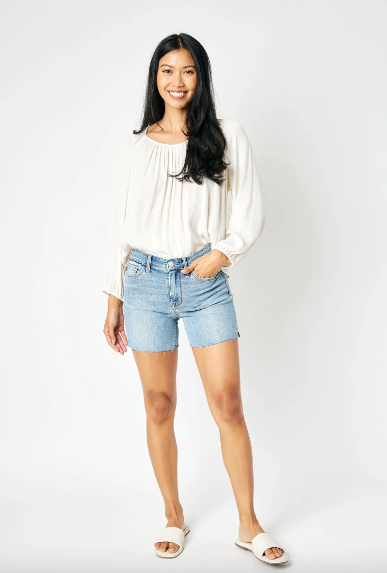 Judy Blue Cut Off Side Slit Shorts